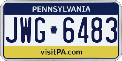 PA license plate JWG6483