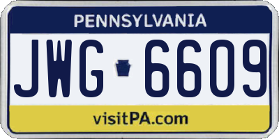 PA license plate JWG6609