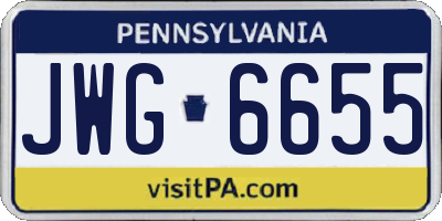 PA license plate JWG6655