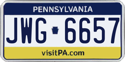 PA license plate JWG6657