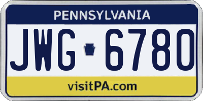 PA license plate JWG6780