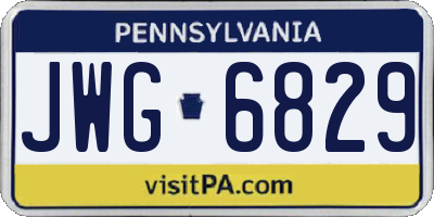 PA license plate JWG6829