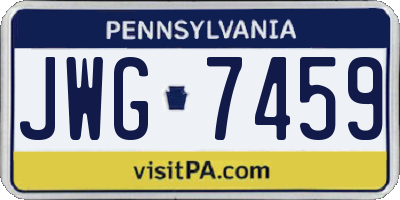 PA license plate JWG7459