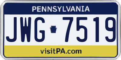 PA license plate JWG7519