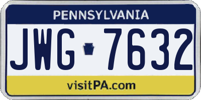 PA license plate JWG7632