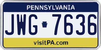 PA license plate JWG7636