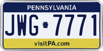 PA license plate JWG7771