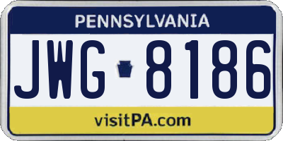 PA license plate JWG8186