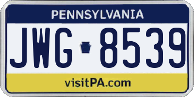 PA license plate JWG8539