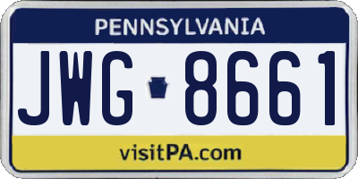PA license plate JWG8661