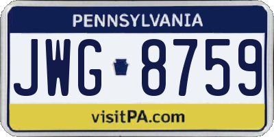 PA license plate JWG8759
