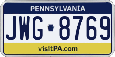 PA license plate JWG8769