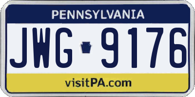 PA license plate JWG9176