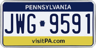 PA license plate JWG9591