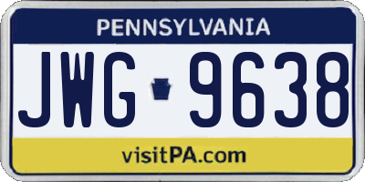 PA license plate JWG9638