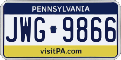 PA license plate JWG9866