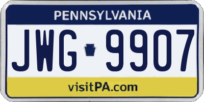 PA license plate JWG9907