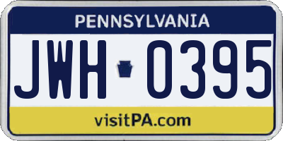 PA license plate JWH0395