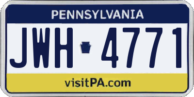 PA license plate JWH4771