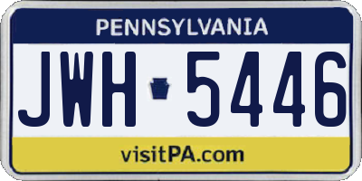 PA license plate JWH5446