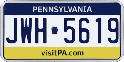 PA license plate JWH5619