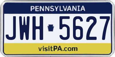 PA license plate JWH5627