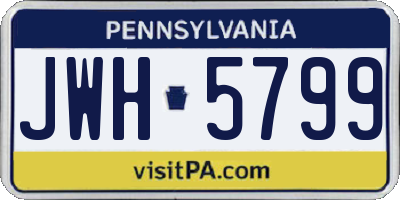 PA license plate JWH5799