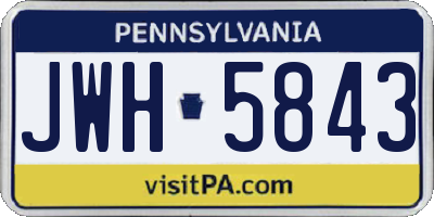 PA license plate JWH5843