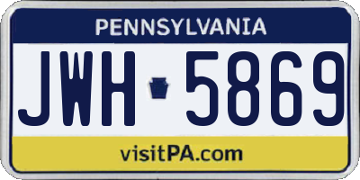 PA license plate JWH5869