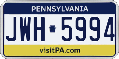 PA license plate JWH5994
