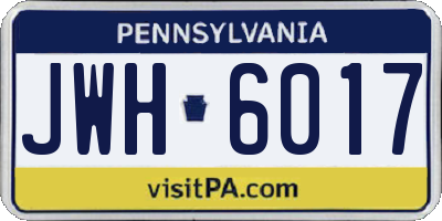 PA license plate JWH6017