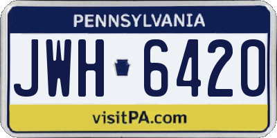 PA license plate JWH6420
