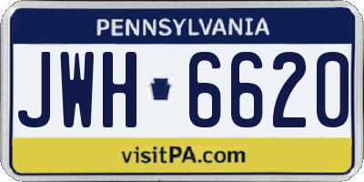 PA license plate JWH6620