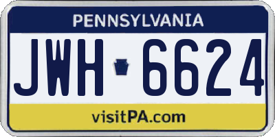 PA license plate JWH6624