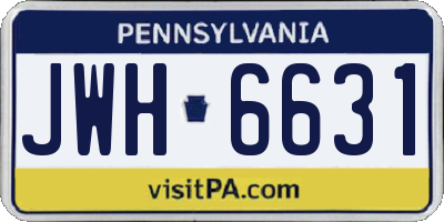 PA license plate JWH6631