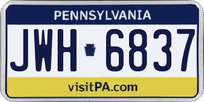PA license plate JWH6837