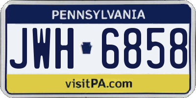PA license plate JWH6858