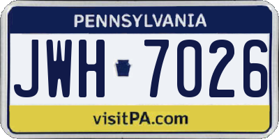 PA license plate JWH7026