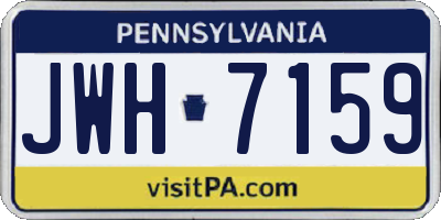 PA license plate JWH7159