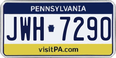 PA license plate JWH7290