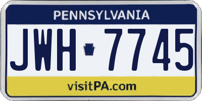 PA license plate JWH7745