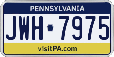 PA license plate JWH7975