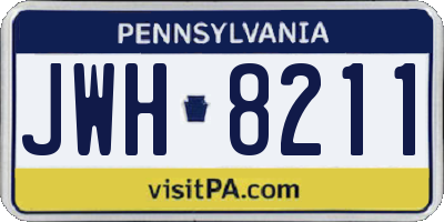 PA license plate JWH8211