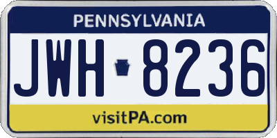 PA license plate JWH8236
