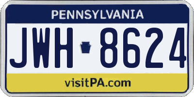 PA license plate JWH8624