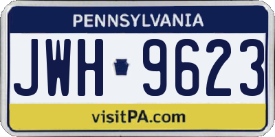 PA license plate JWH9623