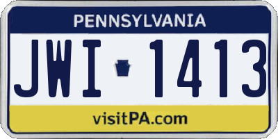 PA license plate JWI1413
