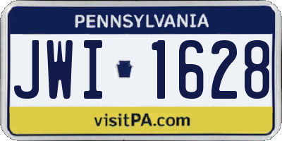 PA license plate JWI1628