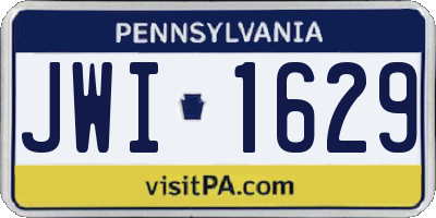 PA license plate JWI1629