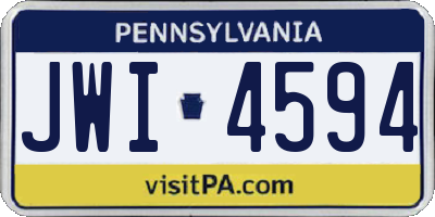 PA license plate JWI4594